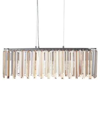 Produktbild von BELIANI Kronleuchter Silber Eisen Hängeleuchte mit Glaskristallen Chrom Verarbeitung Beleuchtung Glamour Stil Wohnzimmer Esszimmer