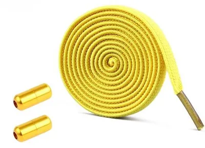 Produktbild von Elastische sportveters, 6 mm breed, 1 m lang, geel, voor kinderen en volwassenen