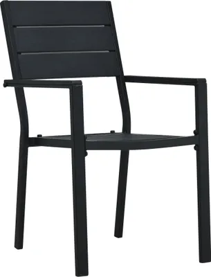 Produktbild von vidaXL Gartenstühle 2 Stk. Schwarz HDPE Holz-Optik