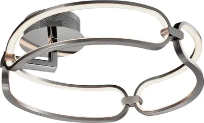 Image de Plafonnier LED TRIVIUM 40W, 3000K, nickel satiné/blanc, Ø : 47, H : 16 cm
