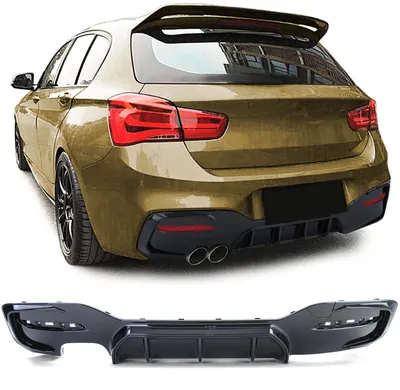 Für BMW F20 F21 15-19 / 120 125 mit M-Paket Heckdiffusor Diffusor SCHWARZ GLANZ in der Farbe SCHWARZ von Carparts-Online GmbH