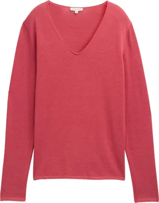 Produktbild von TOM TAILOR Dünner Strickpullover Knitted Basic Stretch Sweater Langarm V-Neck Größe: 3XL