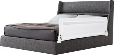 Obrázok produktu pre COSTWAY zábrana na posteľ pre batoľatá, 120x42cm zábrana na posteľ s bezpečnostným pásom a krytom, zábrana na posteľ, ochrana proti vypadnutiu, biela