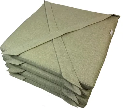 Produktbild von Rattani Set 4 x Stuhlkissen/Sitzkissen Marina Eckig mit Schleife 40 x 40 cm Dicke 5 cm, Fb. Soft Gray