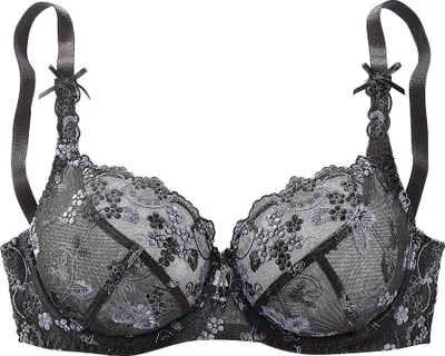 Produktbild von LASCANA Bügel-BH blau-schwarz Größe 105 Cup F