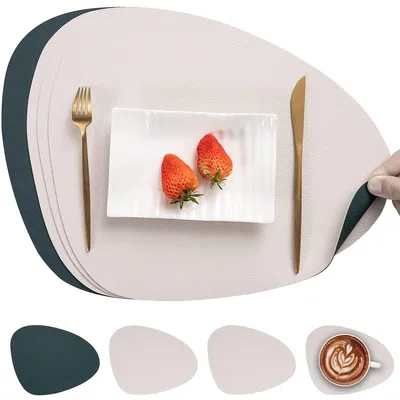 Productafbeelding van Placemat onderzetter - Set van 4 - Kunstleer - Wasbaar - 33 x 40,5 cm