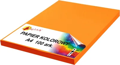 Zdjęcie produktu dla Papier kolorowy A4 80g pomarańczowy fluo neon 100 arkuszy