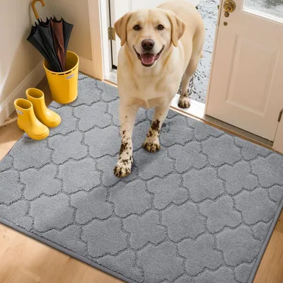 Produktbild von Fussmatte Innen 80 x 120 cm Grau Schmutzfangmatte Rutschfest Maschinenwaschbar
