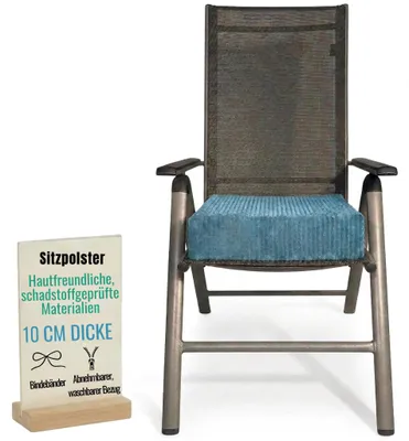 Produktbild von Pillows24 – Sitzkissen 40x40 cm 10 cm Dick aus Cord | Schaum Stuhlkissen waschbar Bezug | für Senioren & Kinder | Sitzkissen Stuhl, Bodenkissen