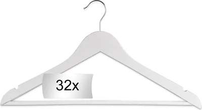Produktbild von Kleiderbügel - Weiß - Holz - 32er Set