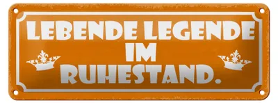 Produktbild von Blechschild Spruch 27x10cm lebende Legende im Ruhestand Dekoration