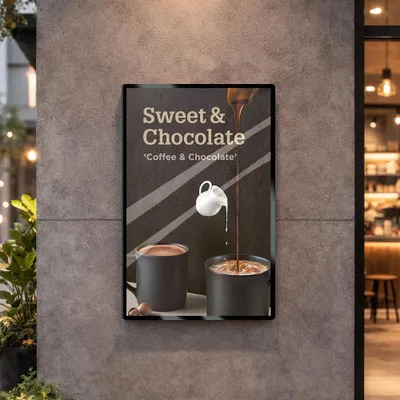 Produktbild von Wandmontierter Leuchtkasten, LED-beleuchtetes Menü-Display, Werbedisplay, Schwarz A1【CBAD-1258】