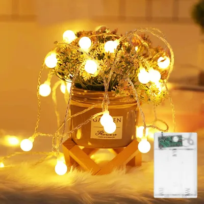 LED-Lichterkette 3 m, 20 warmweiße LEDs, Timer, Batteriebetrieb