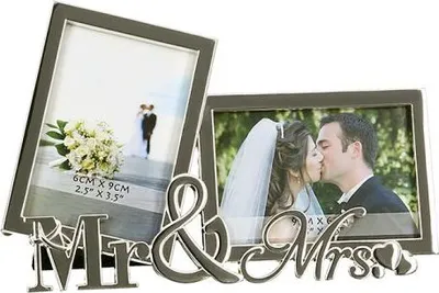 Produktbild von GILDE Fotorahmen, "Mr & Mrs.", Schriftzug, Metall, silberfarben, , B. 17 cm, H. 11,5 cm 50030