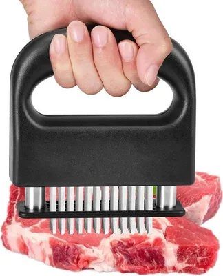 Image de Couteau à viande avec 48 lames en acier inoxydable - Set pour escalopes et steaks de bœuf, de porc et de poulet