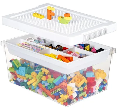 Produktbild von Stapelbare Aufbewahrungsboxen mit Deckel für Spielzeug und Bastelmaterial