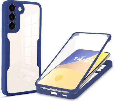 Produktbild von 360 Grad Rundum Schutz Handyhülle für Samsung Galaxy S23+ Full Cover Vollschutz Case Farbe: Blau