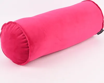 Produktbild von Nackenrolle aus Samt mit Kederumrandung pink 20x55cm
