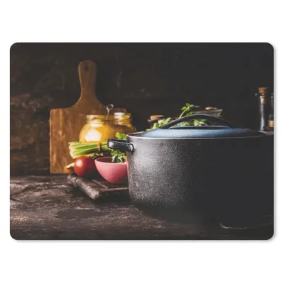 Produktbild von MuchoWow® Mauspad Mousepad Rustikal - Stilleben - Pfanne - Gemüse 23x19 cm - Mousepads - Maus Mat - Pad - Mausunterlage - Schreibtischunterlage - Mauspad