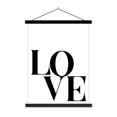 Produktbild von MuchoWow® Textilposter Text - Liebe - Zitate 90x120 cm mit schwarzem Rahmen - Dekoration