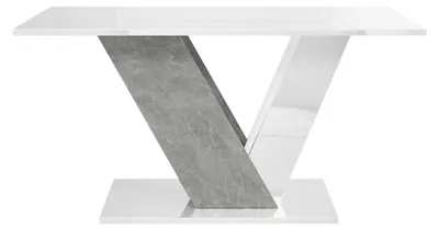 Produktbild von MIRJAN24 Couchtisch Dubai, Wohnzimmer Kaffeetisch (Farbe: Weiß Hochglanz / Beton)