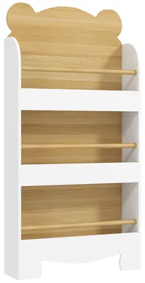 Produktbild von Bücherregal für Kinder Kinderregal mit 3 Ablagen Aufbewahrungsregal aus Holz 55x15x110cm Naturholz