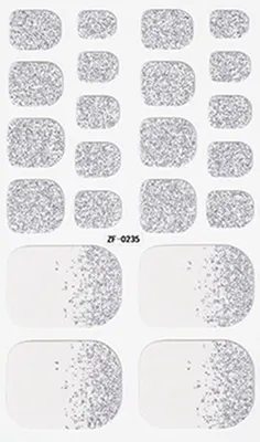 Produktbild von INF 10 Blatt Zehennagel Aufkleber Nagellack Streifen mit Nagelfeile Weiß