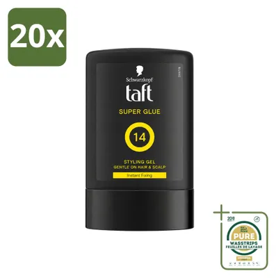 Productafbeelding van 20 x Taft Men Power Gel Superlijm - Ultieme fixatie, 14 stuks - 300 ml - Voordeelverpakking