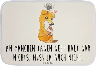 Produktbild von Mr. & Mrs. Panda Badezimmerteppich Fuchs Depressionen - Weiß - Geschenk, Badteppich, Depressiv, badezimmervorleger, Badezimmer Matte, Badematte, fußmatte bad