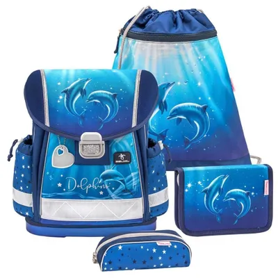 Produktbild von Belmil Schulranzen Set Mädchen "Delfin" 1.Klasse CLASSY mit Regenschutz