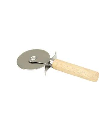 Produktbild von Pizzaschneider Pizzaroller aus Edelstahl mit Holzgriff