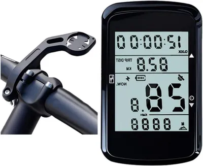 Produktbild von Fahrradcomputer mit GPS – Kilometerzähler, Geschwindigkeitsmesser – Fahrradtraining – Drahtlose GPS-Messung – 2,4-Zoll-Display – Schwarz