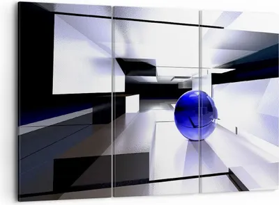 Produktbild von Bild auf Leinwand - Leinwandbild - Grafik kugel geometrie - 105x70cm - Wand Bild - Wanddeko - Leinwanddruck - Bilder - Kunstdruck - Wanddekoration - Leinwand bilder - Wandkunst - CE105x70-2368