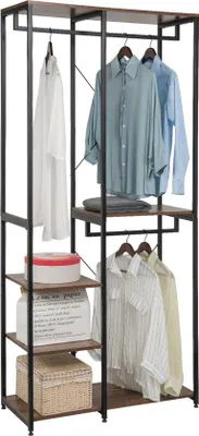 Image de Meuble de rangement en bois - 2 compartiments - Style vintage - Meuble à chaussures - Rangement - Meuble de rangement marron