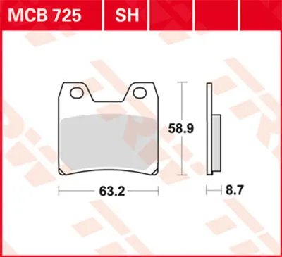 Produktbild von TRW Bremsbelagsatz MCB725 FZS1000 Fazer RN06
