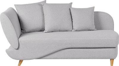 BELIANI Chaiselongue Linksseitig Hellgrau Leinenoptik mit Bettkasten Dekokissen Modern Récamiere Liegesofa Sitzmöbel Wohnzimmer Jugendzimmer