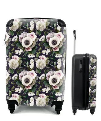 Produktbild von MuchoWow® Koffer Handgepäck Trolley Rollkoffer Kleine Reisekoffer mit 4 Rollen - Blumen - Anemone - Collage - Cabin Size < 55x40x23 cm & 55x40x20 cm - Fotokoffer - Kabinenkoffer - Boardgepäck - Reise-Box - Reisekoffer - Reisegepäck - Koffer mit Bild - Trolley für Kinder