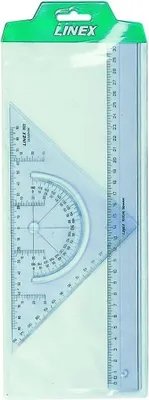 Produktbild von LINEX Schulset 2teilig transparent Lineal 30 cm Geodreieck