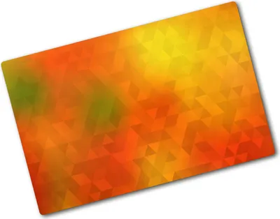 Produktbild von Tulup Glas Herdabdeckplatte - 80x52 cm - Glaskeramikkochfeld-Abdeckung Spritzschutz Glasabdeckplatte - Einteilig - Kunst: Modern & Klassisch - Abstrakte Dreiecke - Orange