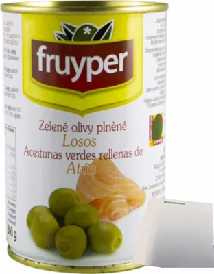 Produktbild von FRUYPER - Oliven mit Lachs (130g Dose) + usy Block