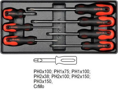 Produktbild von YATO SCHUBLADENEINSATZ-SCHRAUBENDREHER 7-tlg. 5536