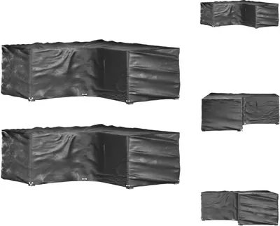 Obrázek produktu pro vidaXL Kryty na zahradní nábytek ve tvaru L 2 ks 16 oček 215x215x70 cm - Ochranné kryty na zahradní nábytek
