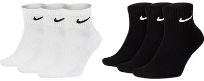 Produktbild von 6 Paar Nike SX7667 Herren Damen Kurze Socke Knöchelhoch Everyday Cushioned Socken - Größe: 42-46 - Farbe: weiß schwarz