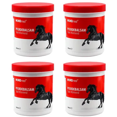 Produktbild von 4er Set Pferdebalsam 500ml Massagegel Wärmend Extra stark Massagegel Unterstützend bei Gelenkbeschwerden Rückenverspannungen und Muskelkater