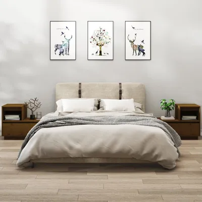 Produktbild von vidaXL Nachttische 2 Stk. Honigbraun 60x34x51 cm Massivholz Kiefer