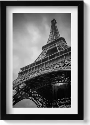 Produktbild von Eiffelturm - Paris, Frankreich– Wandbild mit Rahmen – Gerahmtes Bild  – Wanddekoration – 20x30 cm – Schwarz