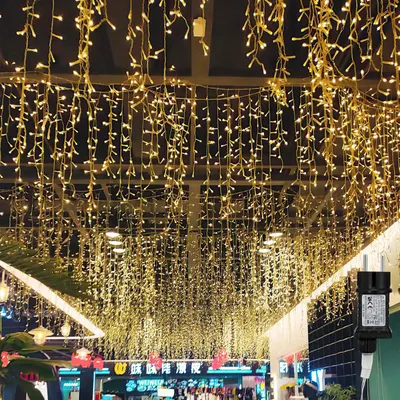 Produktbild von Peviasot Lichterketten Eisregen 600 LED Warmweiß, 15 m Lichtervorhang, 31 V, IP44, 8 Modi mit Memory für Weihnachten