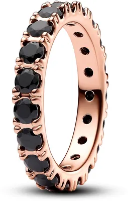 Immagine prodotto di Anello Eternity con cristalli neri di PANDORA Timeless, rosé