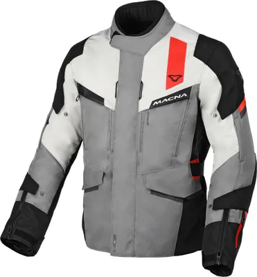 Immagine prodotto di Giacca impermeabile da moto Macna Zastro, grigio/nero/rosso, XL