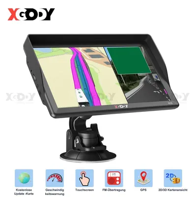 Obrázek produktu pro GPS navigace 9 palců pro osobní automobily, nákladní vozidla a obytné vozy, dotykový displej s rozlišením 800x480 pixelů, mapy Evropy, hlasová navigace, asistent jízdních pruhů, parkovací asistent, 3D zobrazení